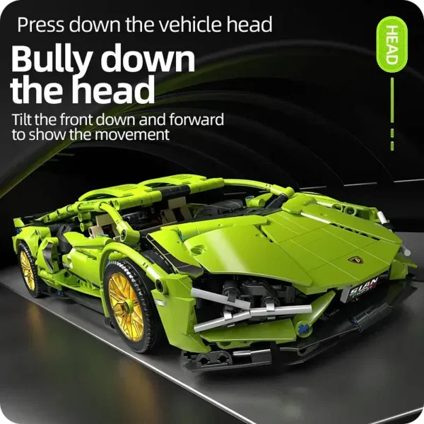 Color: WHITE - Technical Racing Sport Car 1280PCS Model Building Blocks City Mechanical Speed Vehicle Supercar Brick Puzzle Toys Kid Adult Gift