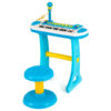 TM10021BL-1.jpg 31-Key Kids Piano Keyboard Toy with Microphone and Multiple Sounds for Age 3+-Blue - Color: Blue