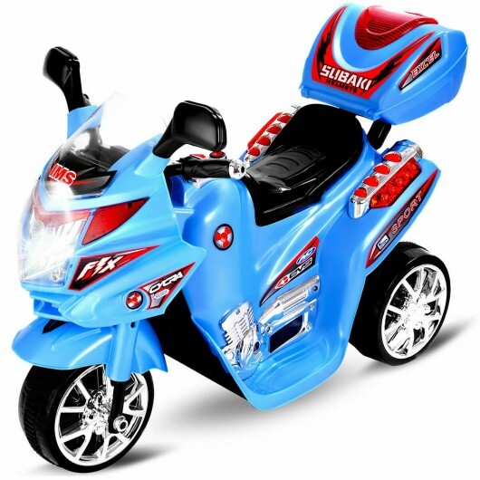 20-day Presell 3 Wheel Kids Ride On Motorcycle 6V Battery Powered Electric Toy Power Bicyle New-Blue - Color: Blue